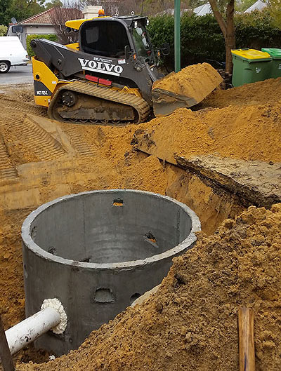 Installation of stormwater holding tank